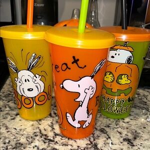 Halloween Snoopy Party Cups - Orange